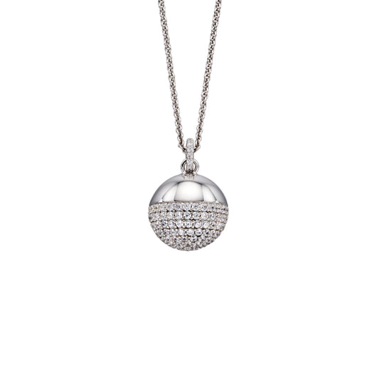 Silver Pavé Ball Necklace £130.00