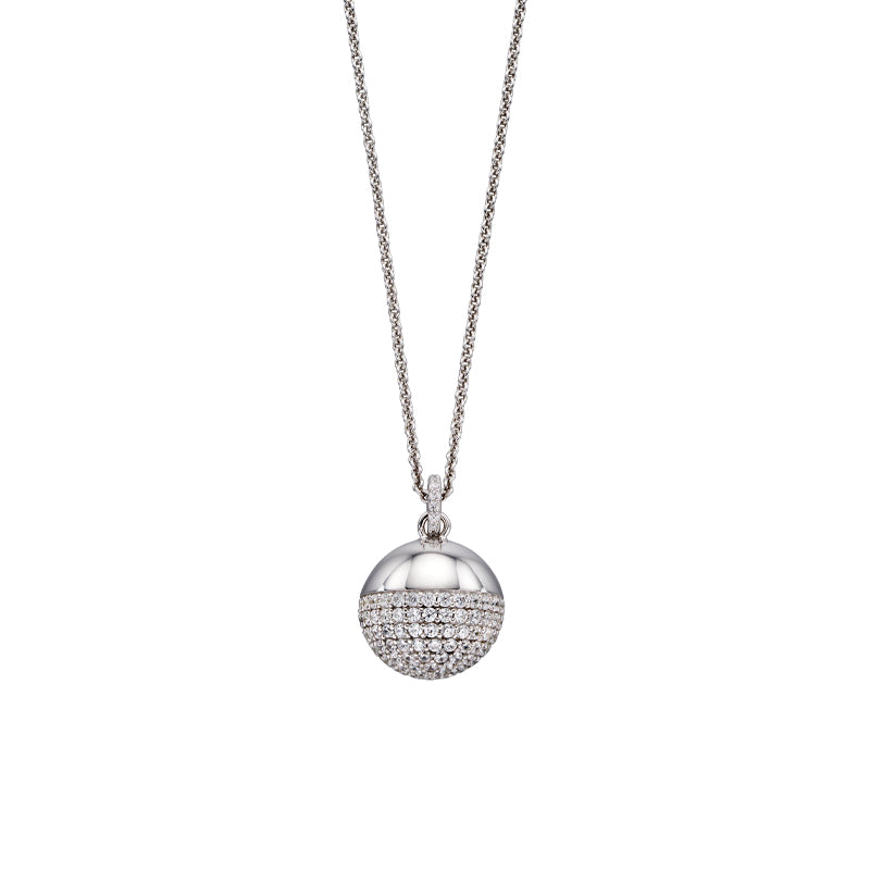 Silver Pavé Ball Necklace £130.00