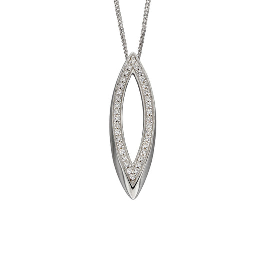 Silver Open Navette CZ Necklace £95.00