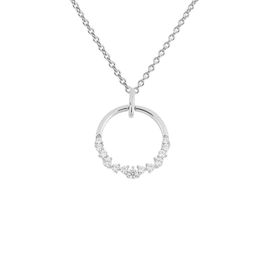 Silver Open Circle Cubic Zirconia Necklace £99.00