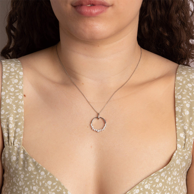 Silver Open Circle Cubic Zirconia Necklace £99.00