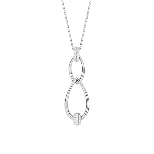 Silver Cubic Zirconia Pace Doughnut Twist Necklace £100.00
