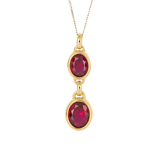 Silver with Gold Plating Necklace featuring Fuchsia Crystals £98.00