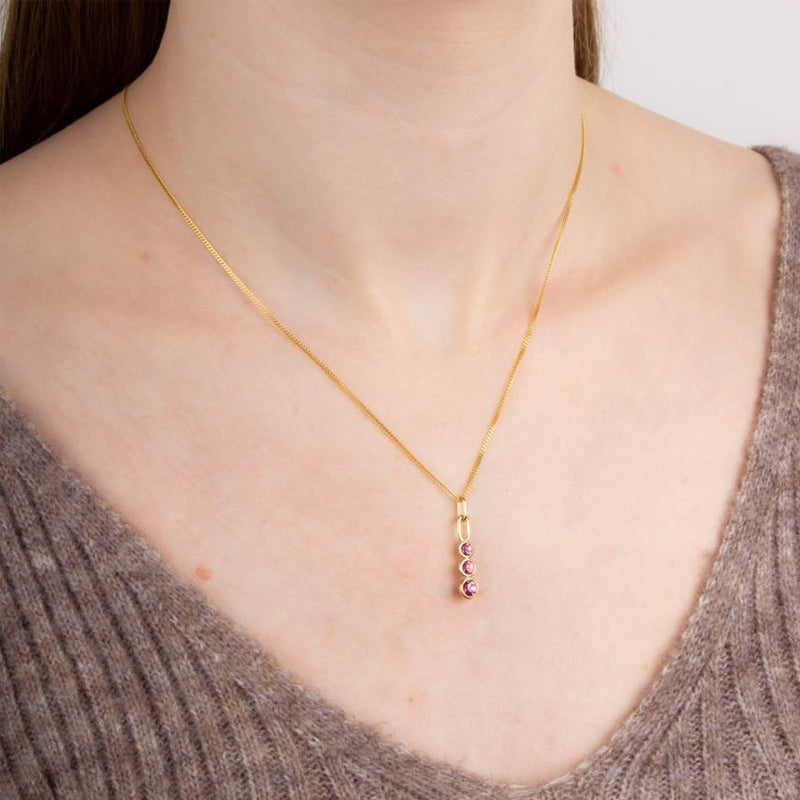 Silver with Gold Plating Necklace featuring Pink Crystals £75.00