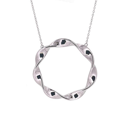 Large Silver Twist Circle Pendant £69.00
