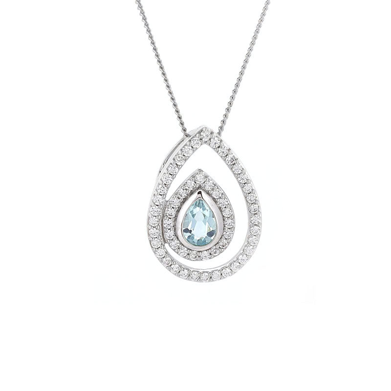 925 Silver Blue & White Cubic Zirconia Necklace £58.00