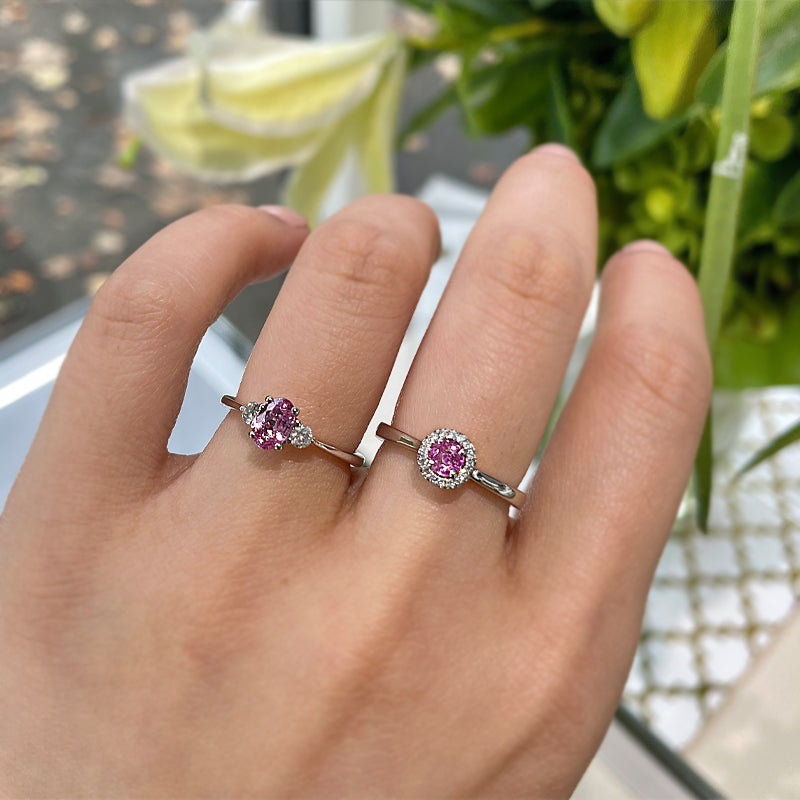 0.53ct Pink Sapphire & Diamond Trilogy Ring £1160.00