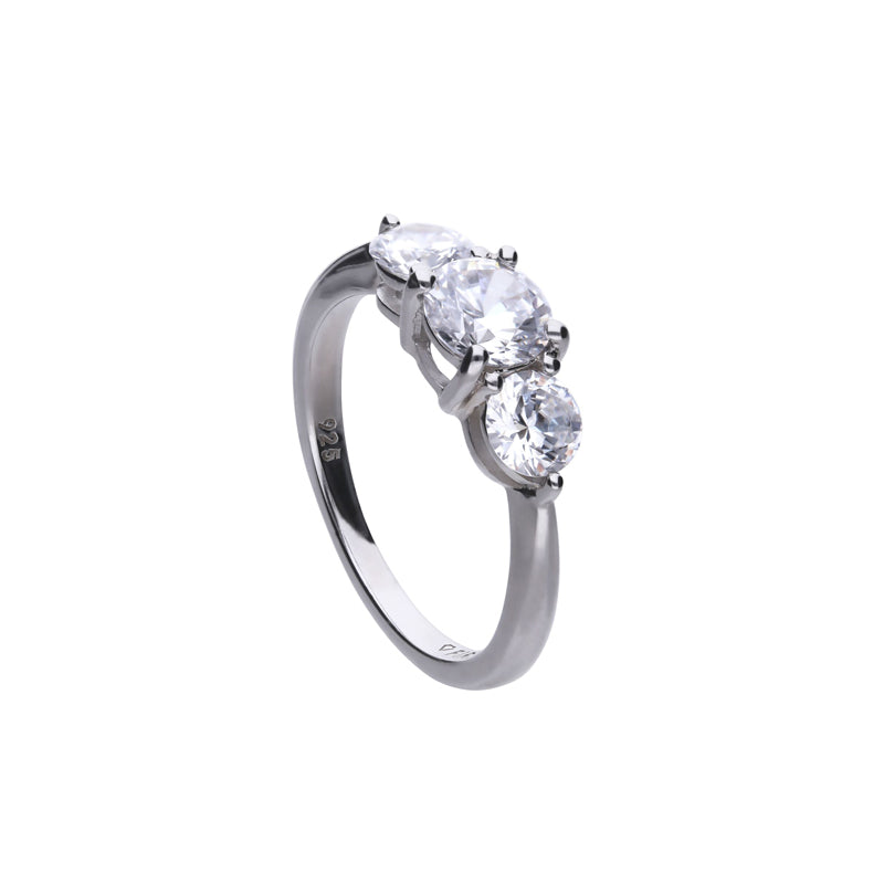 Silver Three Stone Trilogy Cubic Zirconia Ring £65.00