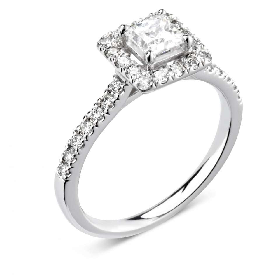 0.79ct Classic Princess Halo Diamond Engagement £2790.00