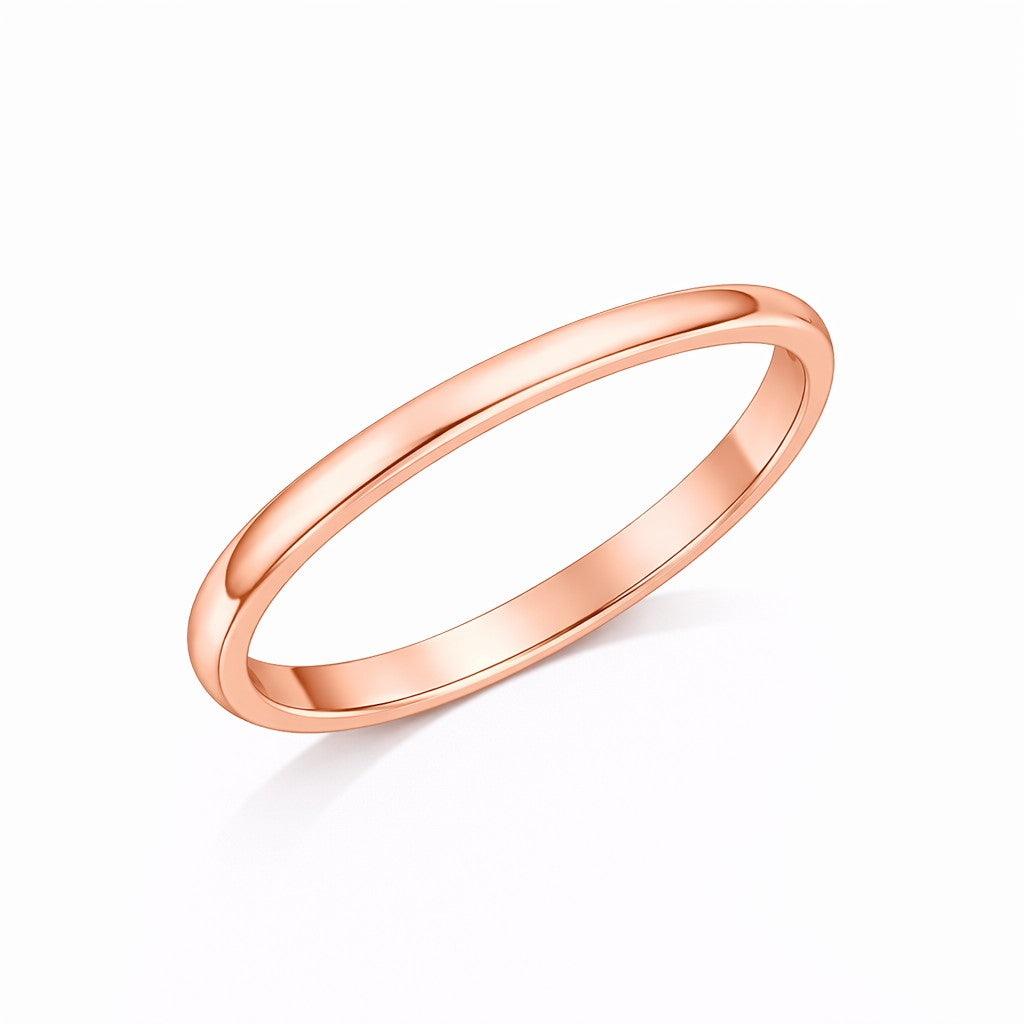 D-Shape - 3mm Plain Polished D-Shape Court Wedding Ring