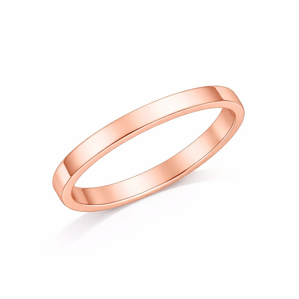Flat Court - 3mm Plain Polished Flat Court Wedding Ring