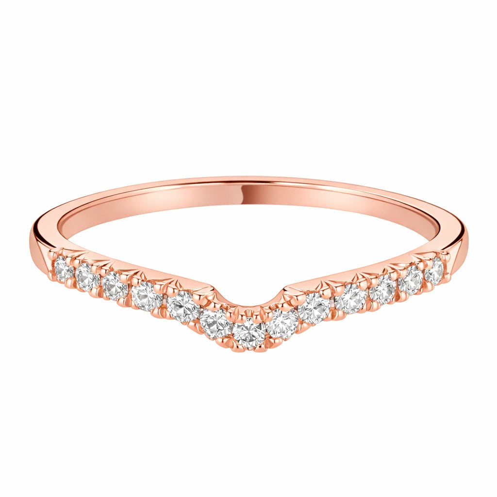 Ellie - 0.25ct Diamond Wedding Ring - Claw Set Shaped to Fit