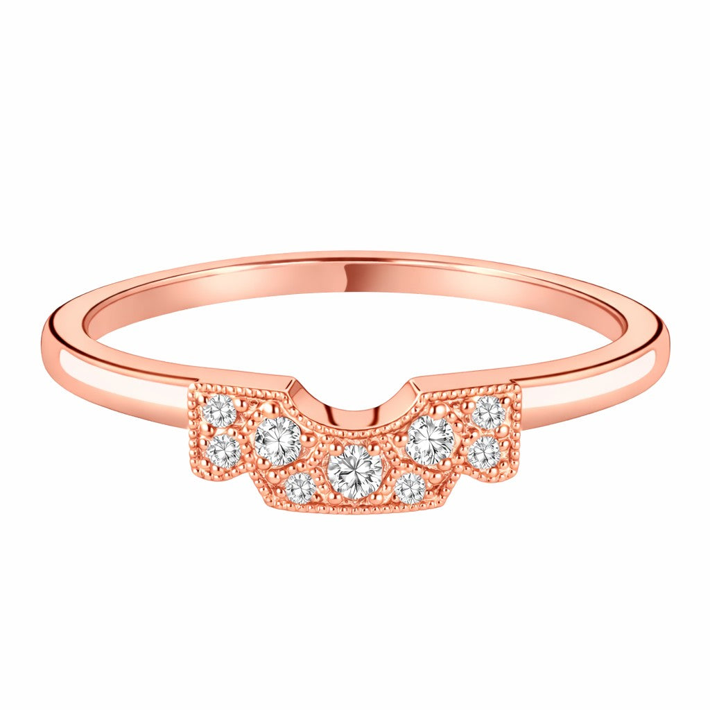 Heidi - 0.05ct Diamond Wedding Ring - Decorative Shaped to Fit