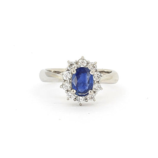 0.92ct Oval Sapphire and Diamond Ring £3280.00
