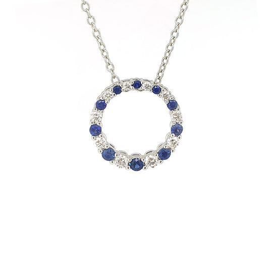 Sapphire & Diamond Circle of Love Necklace £1600