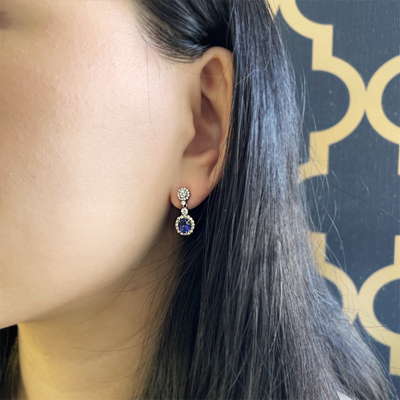 2.08ct Sapphire & Diamond 18ct White Gold Earrings £3850.00