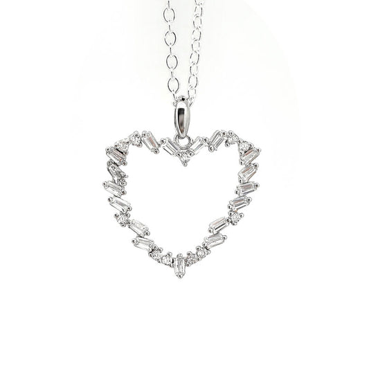 Silver Cubic Zirconia Heart Necklace £39.00