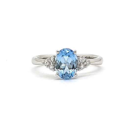 18ct White Gold Diamond & Topaz Ring £990.00