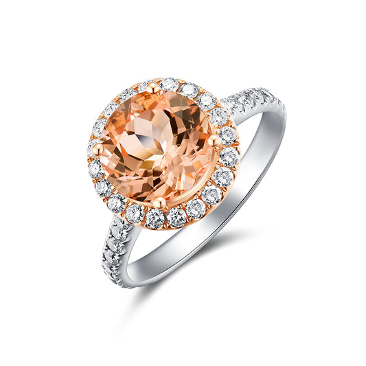 18ct 2.64ct Morganite & 0.72ct Diamond Dress Ring £3065.00