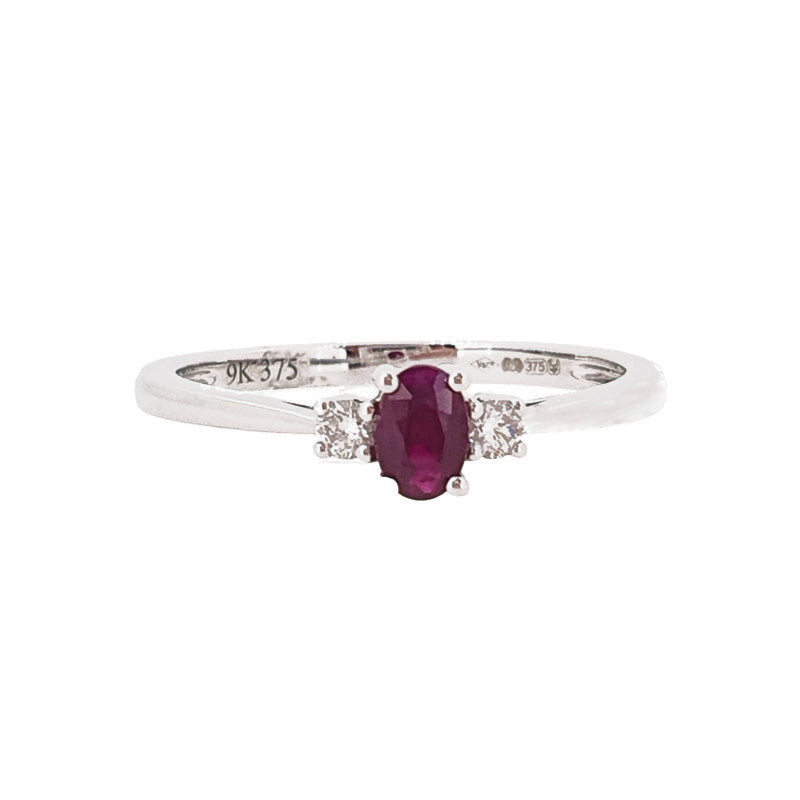 0.33ct Oval Ruby | 0.07ct Diamond Engagement Ring £580.00