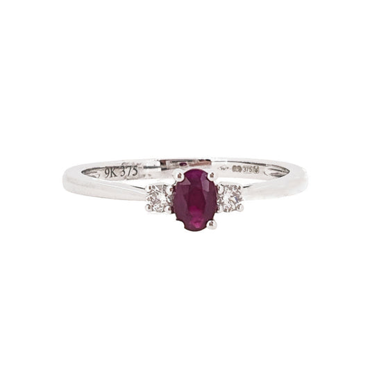 0.33ct Oval Ruby | 0.07ct Diamond Engagement Ring £580.00