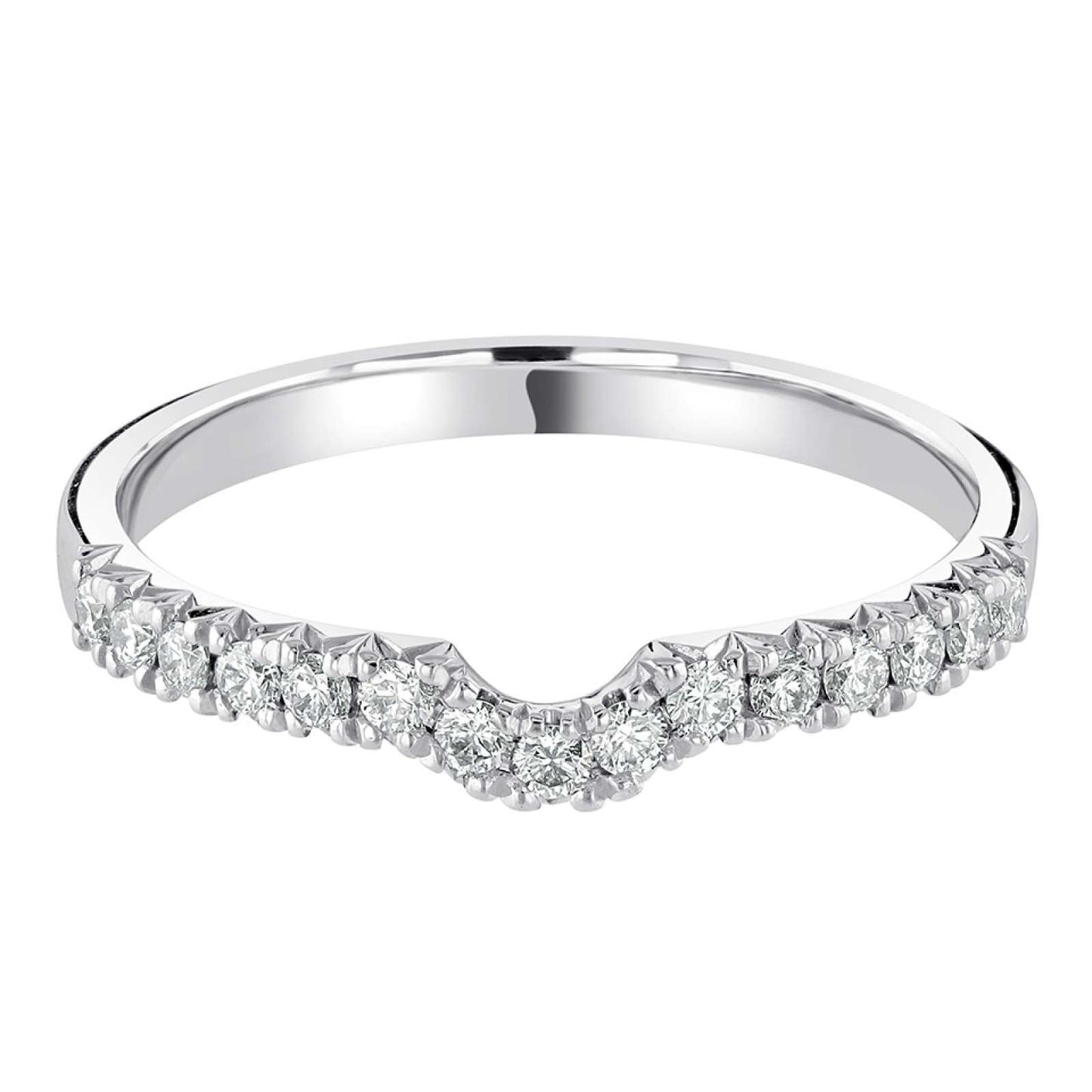 Ellie - 0.25ct Diamond Wedding Ring - Claw Set Shaped to Fit