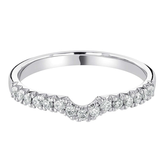 Ellie - 0.25ct Diamond Wedding Ring - Claw Set Shaped to Fit