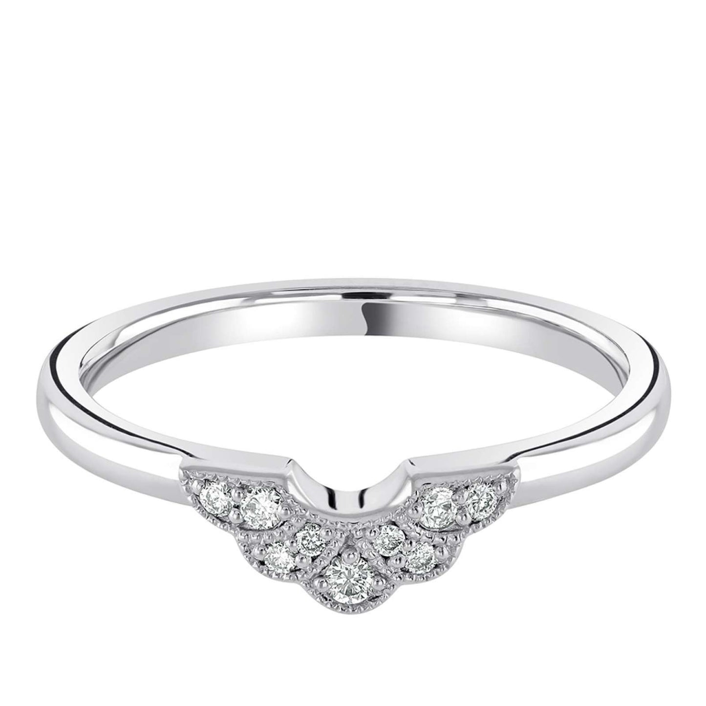 Daisy - 0.10ct Diamond Wedding Ring - Decorative Shaped to Fit