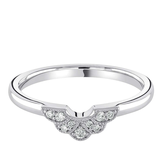 Daisy - 0.10ct Diamond Wedding Ring - Decorative Shaped to Fit