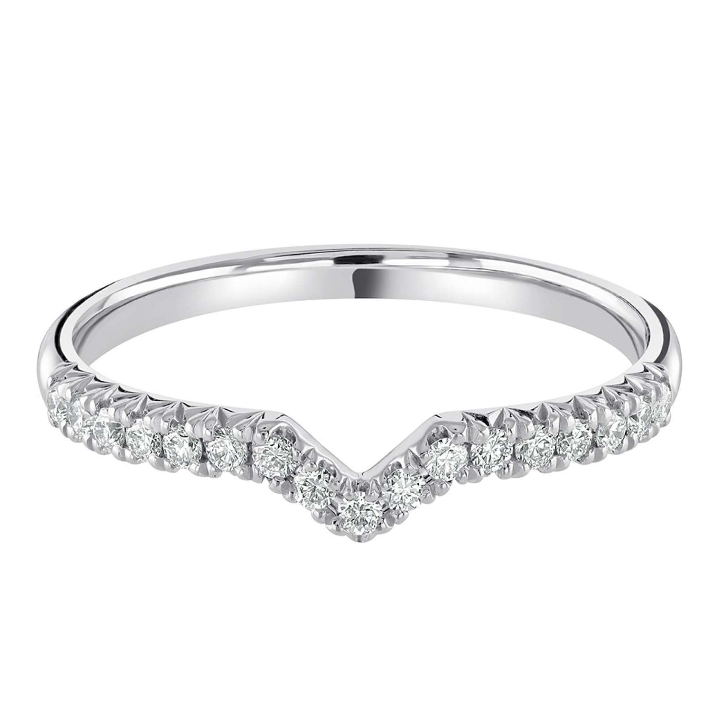 Rose - 0.20ct Diamond Wedding Ring - Claw Set Shaped to Fit