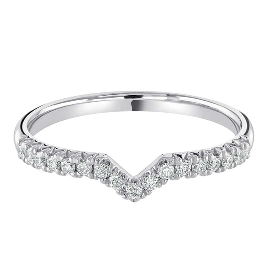 Rose - 0.20ct Diamond Wedding Ring - Claw Set Shaped to Fit