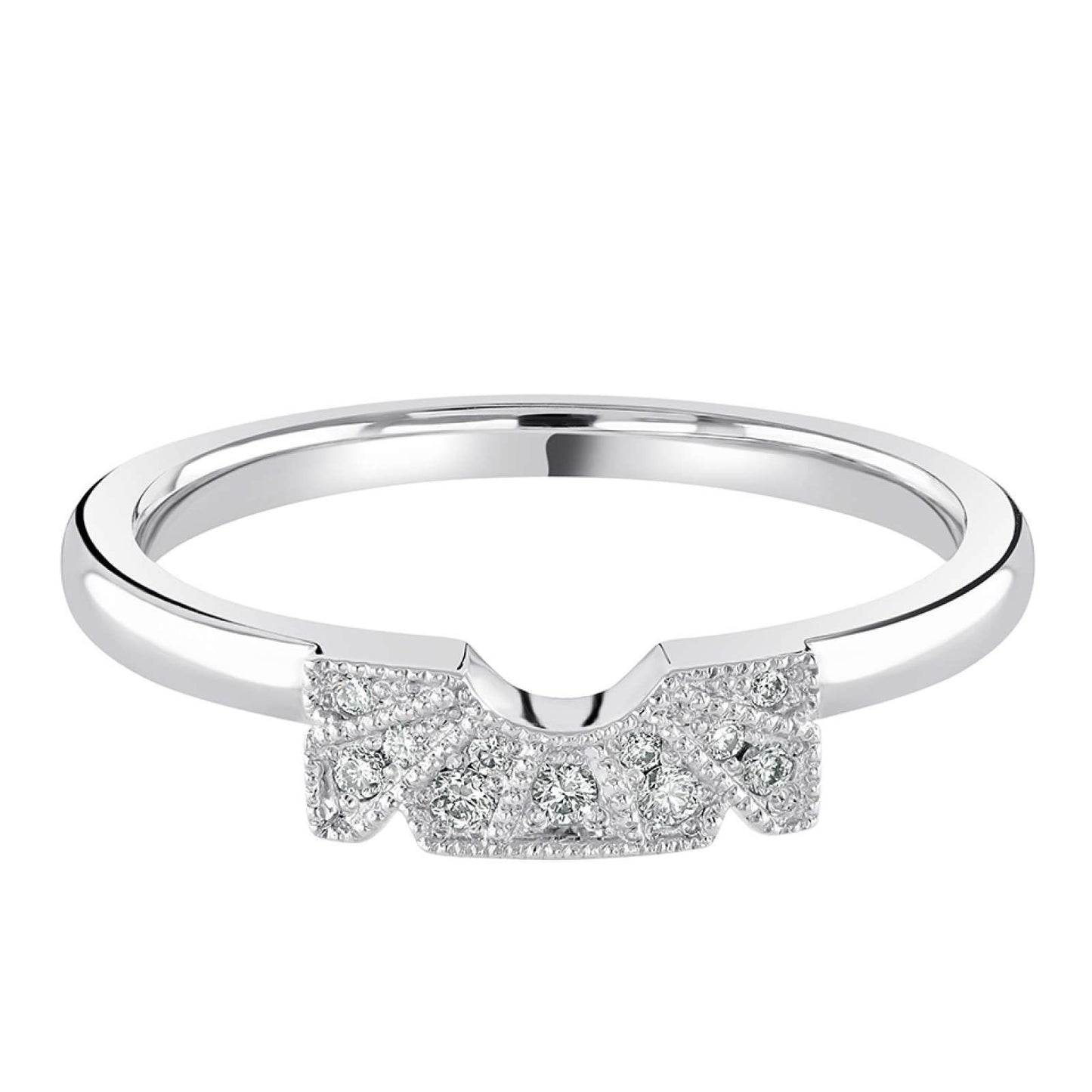 Heidi - 0.05ct Diamond Wedding Ring - Decorative Shaped to Fit