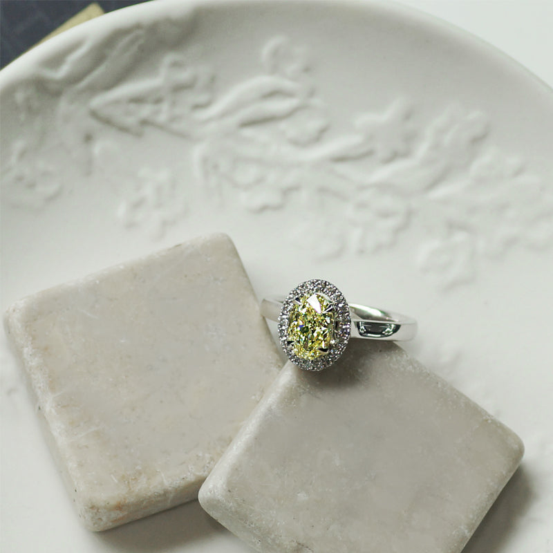 1.17CT Oval Yellow Natural Diamond | 0.16ct Diamond Ring £10275.00