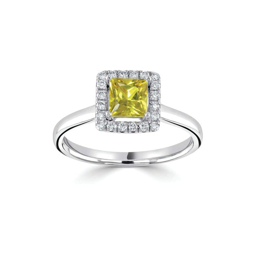 0.40ct Princess Cut Yellow Diamond | 0.16ct Diamond Ring £3480.00