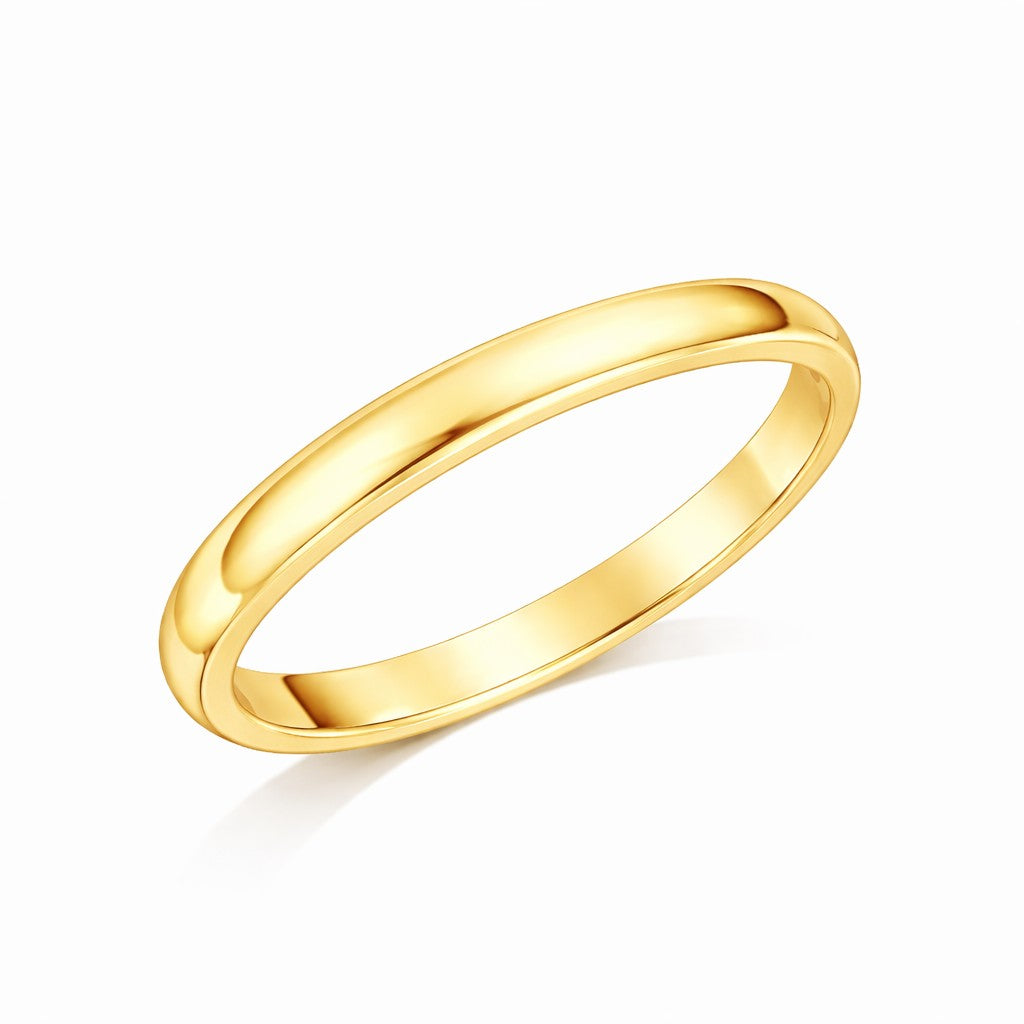 D-Shape - 4mm Plain Polished D-Shape Court Wedding Ring