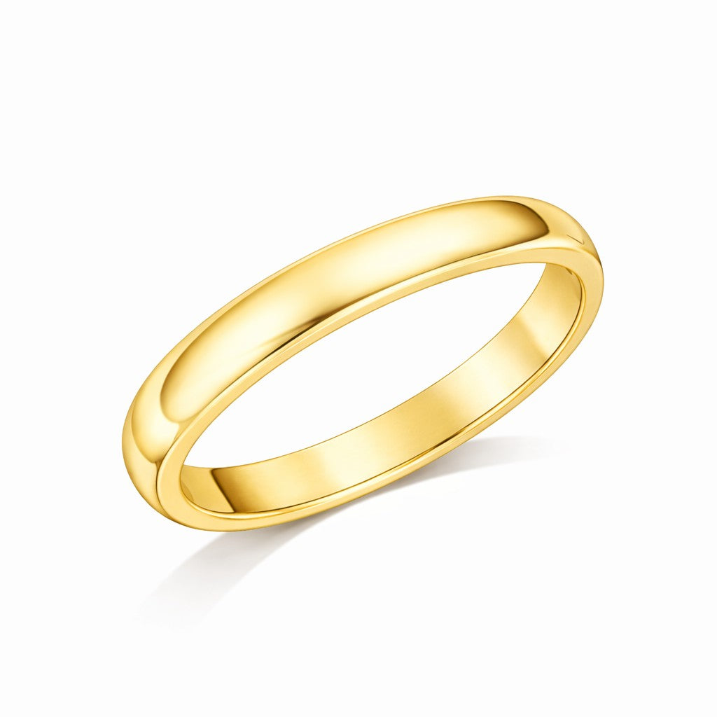 D-Shape - 5mm Plain Polished D-Shape Court Wedding Ring