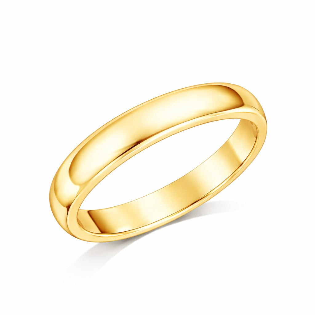 D-Shape - 6mm Plain Polished D-Shape Court Wedding Ring
