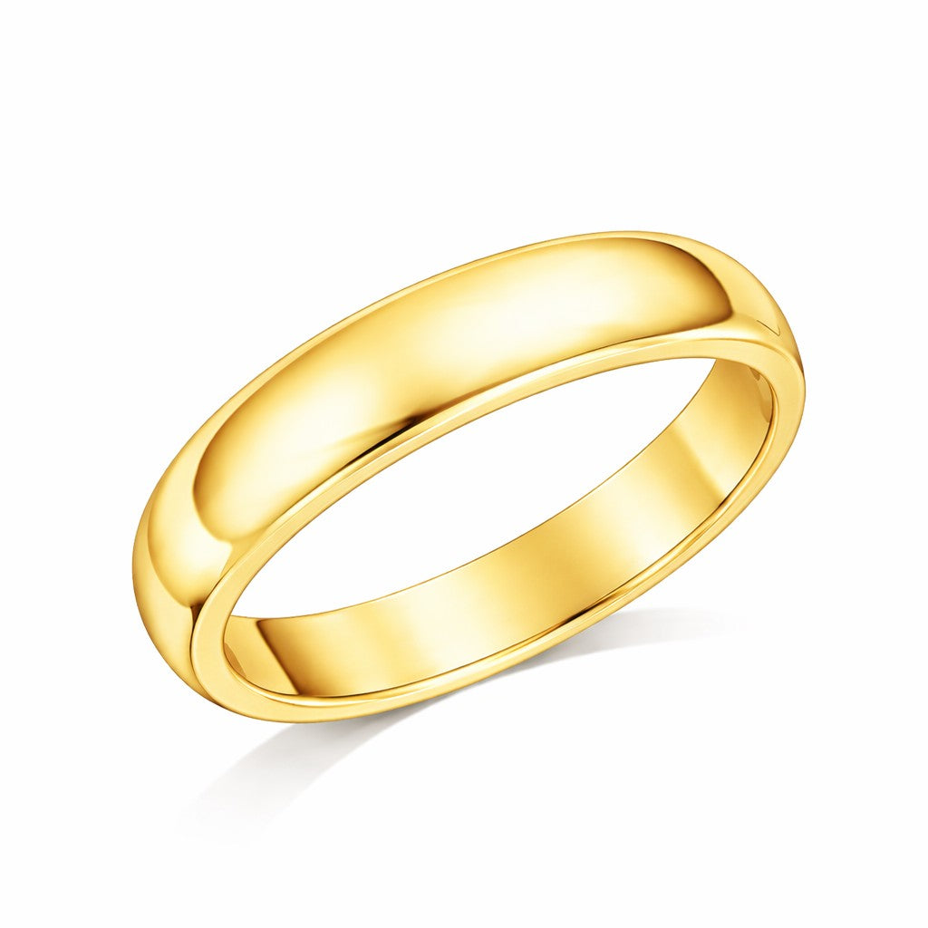 D-Shape - 8mm Plain Polished D-Shape Court Wedding Ring