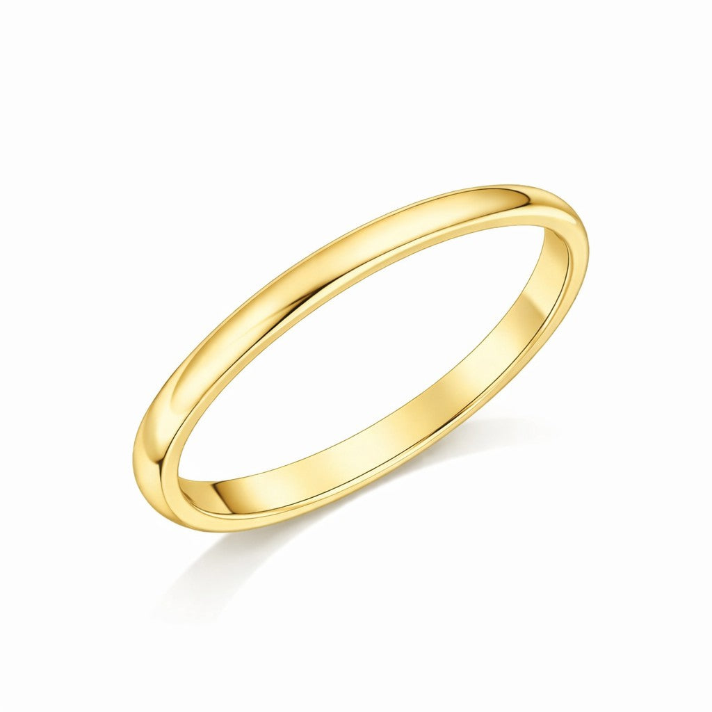 Court - 2mm Plain Polished Rounded Court Wedding Ring