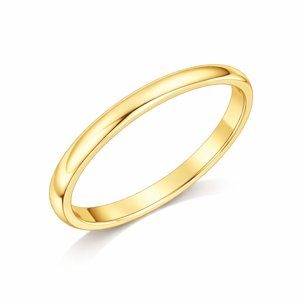 Court - 3mm Plain Polished Rounded Court Wedding Ring