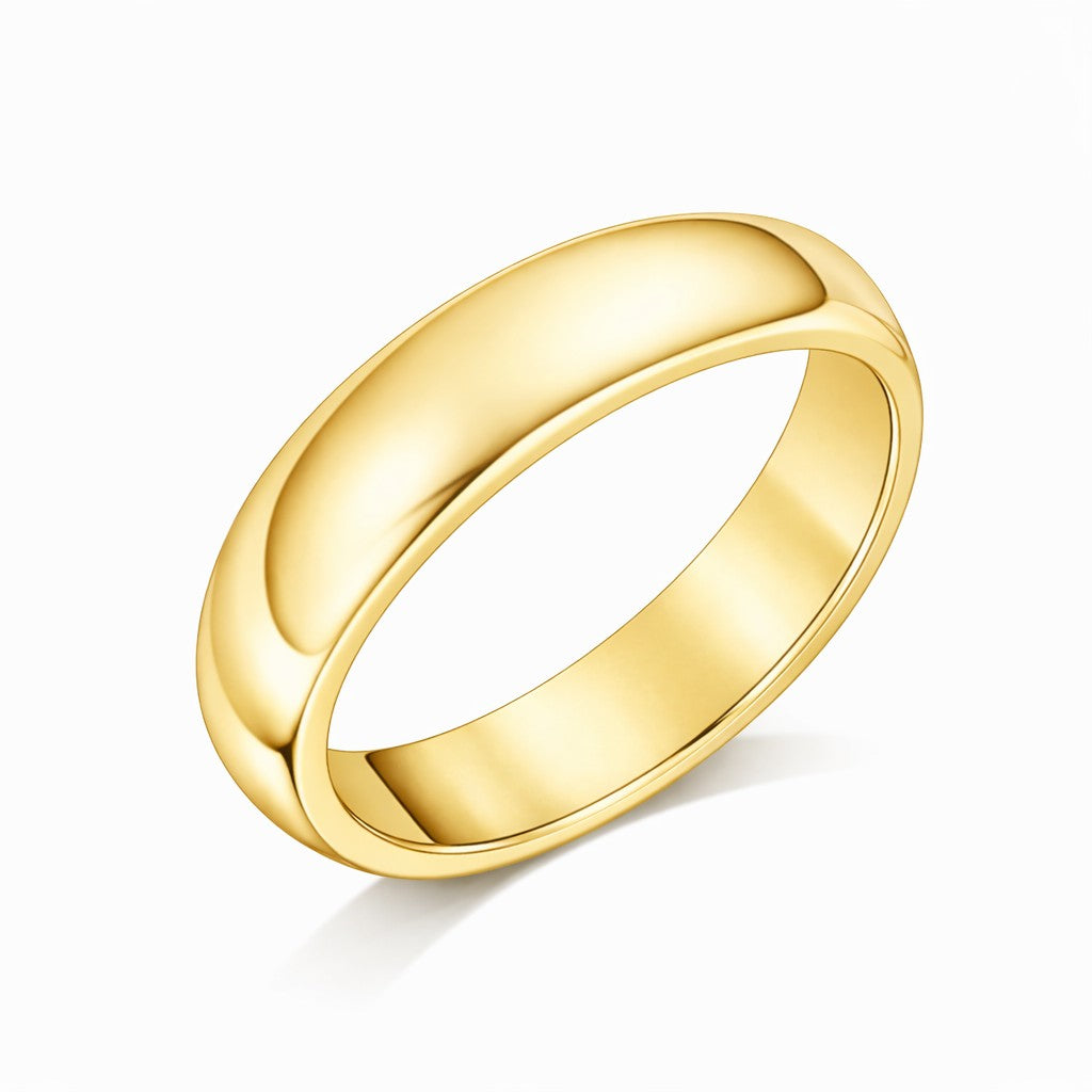 Court - 8mm Plain Polished Rounded Court Wedding Ring