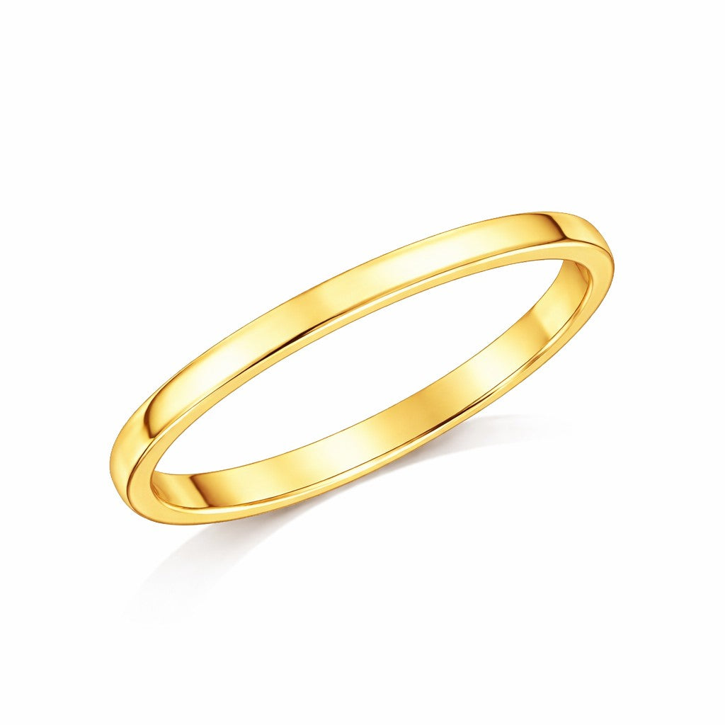 Flat Court - 2mm Plain Polished Flat Court Wedding Ring
