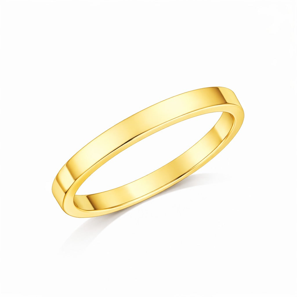 Flat Court - 4mm Plain Polished Flat Court Wedding Ring