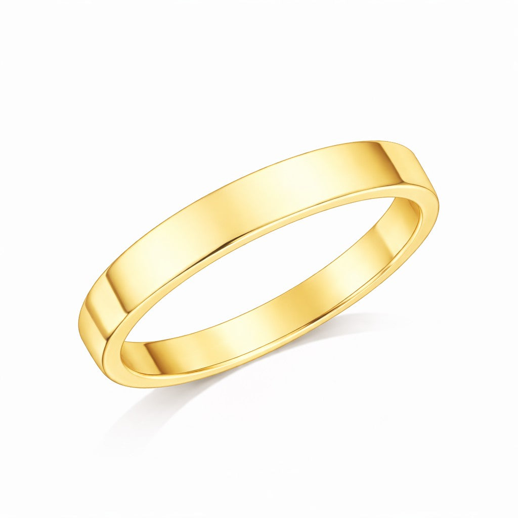 Flat Court - 5mm Plain Polished Flat Court Wedding Ring