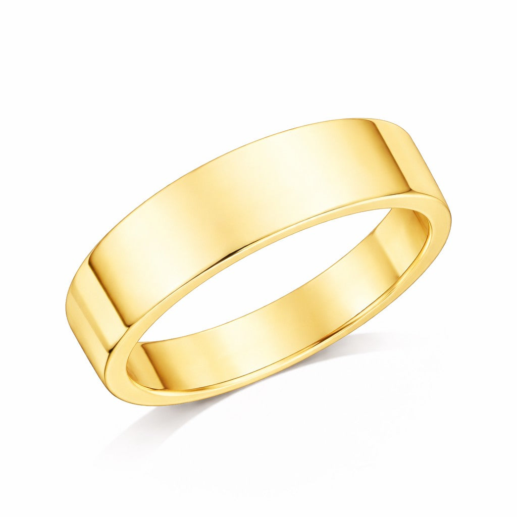 Flat Court - 8mm Plain Polished Flat Court Wedding Ring