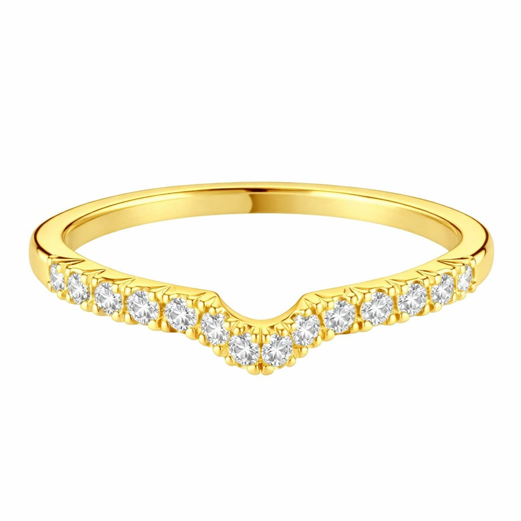 Ellie - 0.25ct Diamond Wedding Ring - Claw Set Shaped to Fit