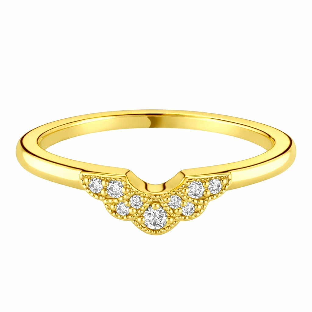 Daisy - 0.10ct Diamond Wedding Ring - Decorative Shaped to Fit