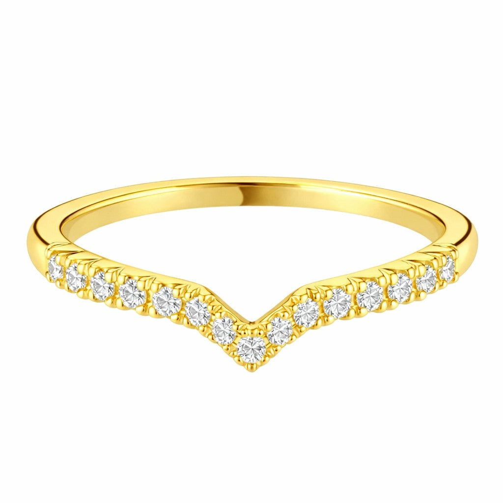 Rose - 0.20ct Diamond Wedding Ring - Claw Set Shaped to Fit