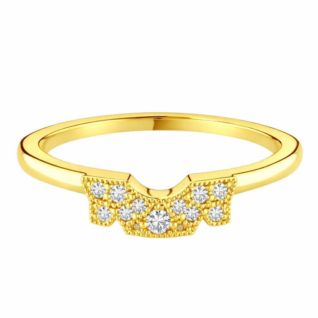 Heidi - 0.05ct Diamond Wedding Ring - Decorative Shaped to Fit
