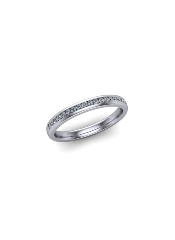 Aisha - Ladies 18ct White Gold 0.15ct Diamond Wedding Ring From £795